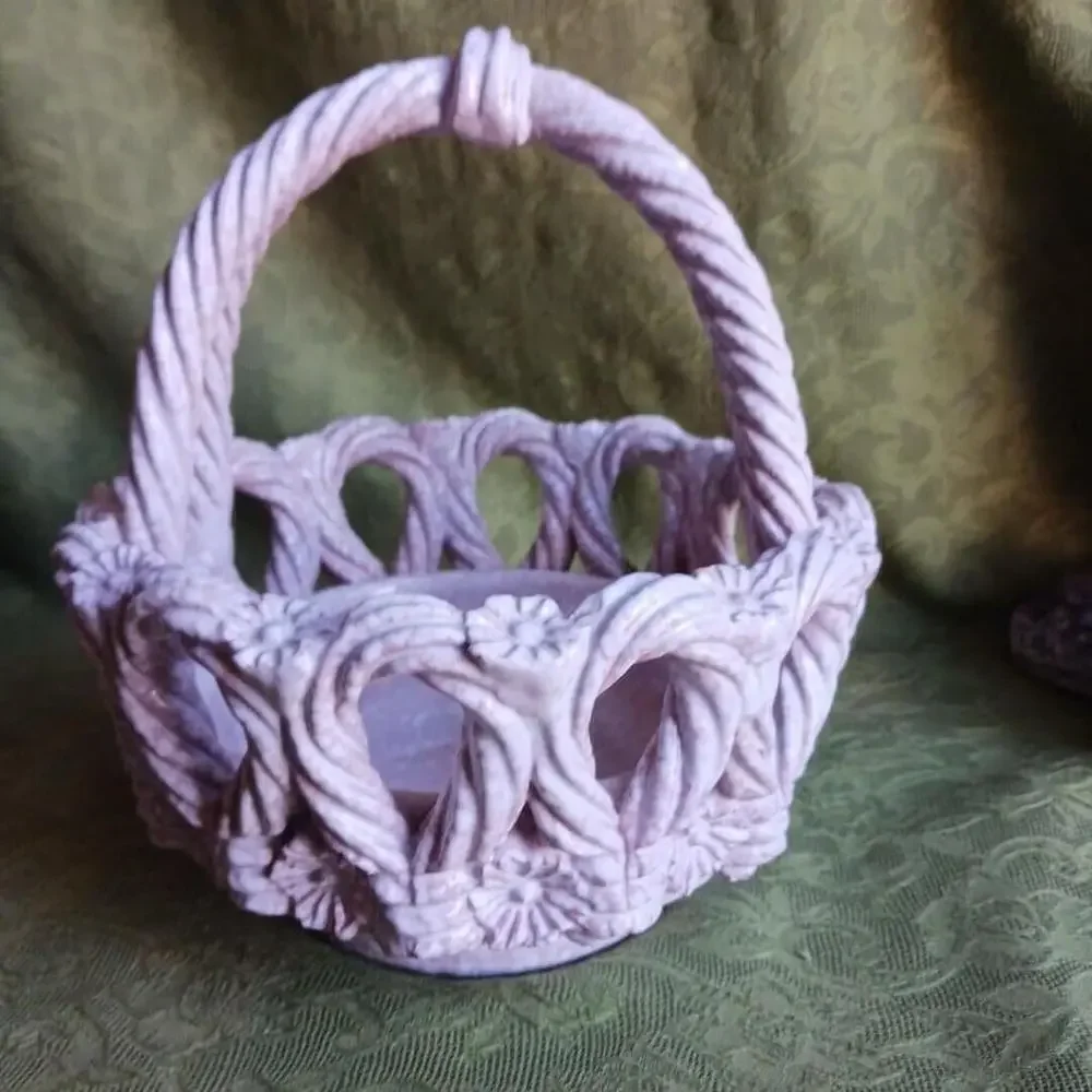 Italian Redware Pottery Easter Basket 8 in